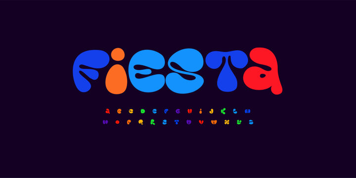 Playful Colorful Font Logo Alphabet, Bubble Balloon Letter Set for Birthday Holiday Headline, Music Fest Bright Titles, Packaging Design, Fun Kid Game, Unique Cute Typographic Design. Vector typeface