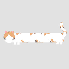 Long calico cat text box frame banner horizontal © BlackGroundMeYou 