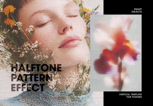 Halftone Dot Pattern Photo Effect For Poster And Print Design
