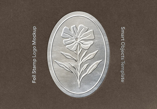 Silver Foil Stamp Paper Mockup For Branding And Print Design