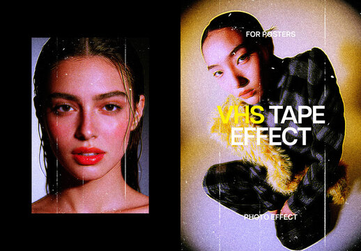 VHS Tape Poster Photo Effect For Poster And Social Media Design