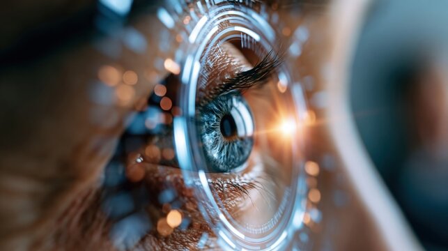 Human Eye Detail with Abstract Art