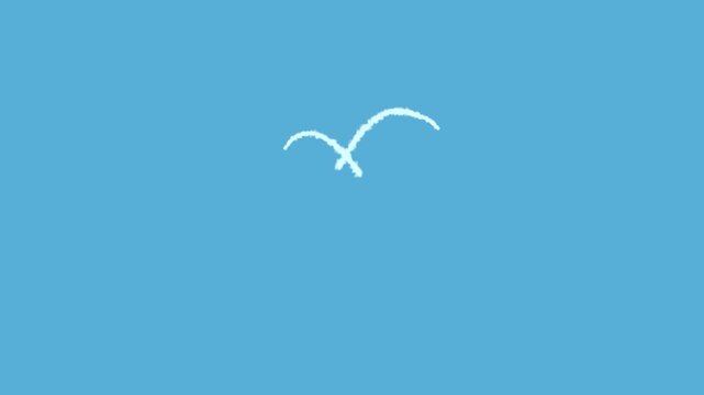 Animation of Heart-Shaped Contrail and Cupid Arrow