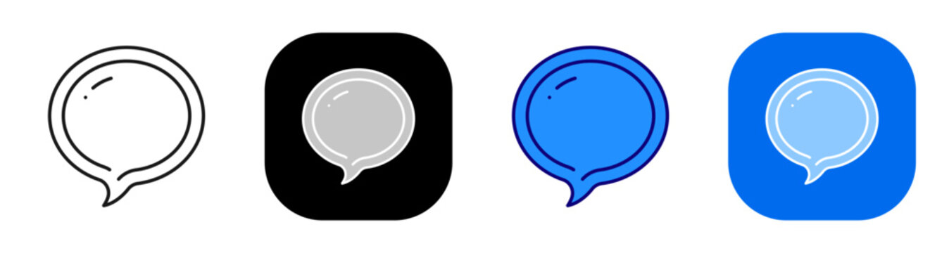Conversation bubble concept representing chat communication and message dialogue. Line, filled, black, color set. Editable stroke