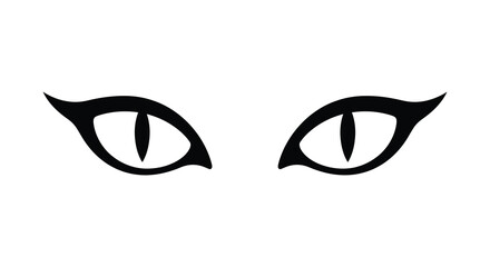 Pair of feline eyes in black silhouette against a white background a striking visual representation cat animal eye © Mama