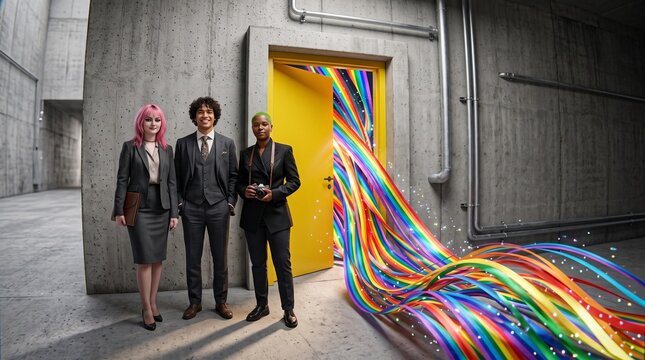 Business Professionals Entering Creative Innovation Portal