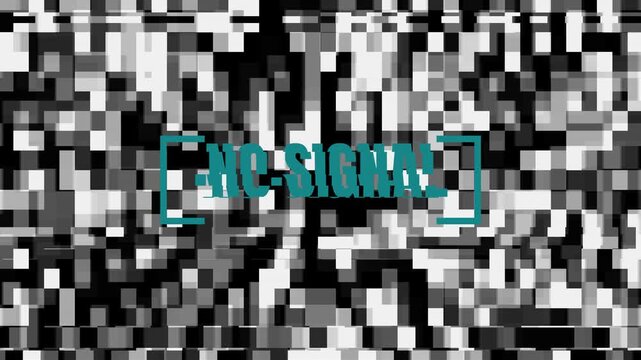 No signal text displayed on a pixelated static background