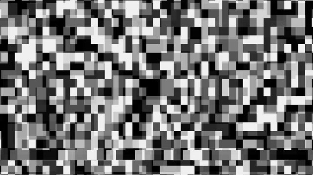 Abstract black and white pixel grid pattern