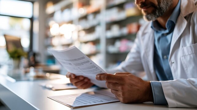 Pharmacist Reviewing Papers