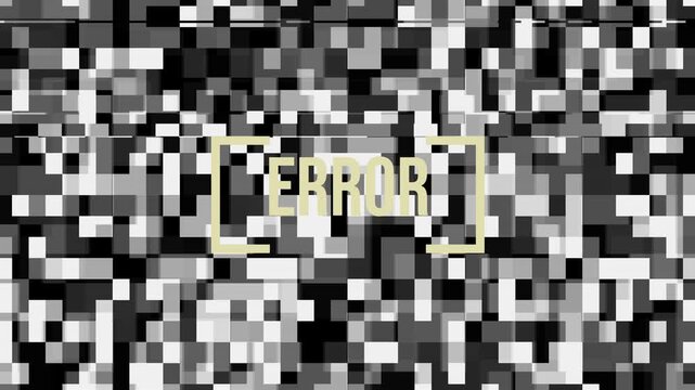 Error message on pixelated static background
