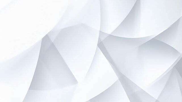 Abstract White shapes interlock in a bright, geometric pattern of lines and curves