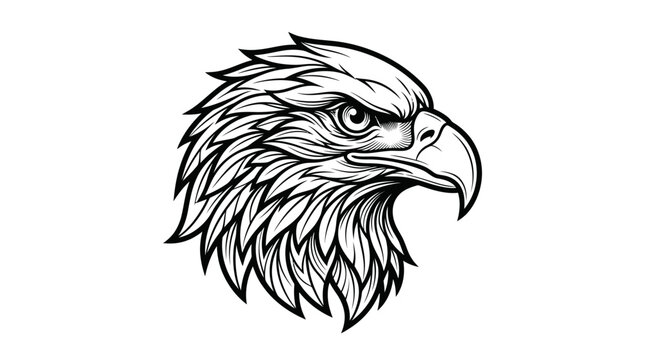 Detailed illustration of an eagle head.