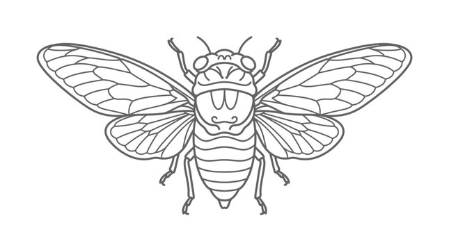 Detailed illustration of a cicada insect.