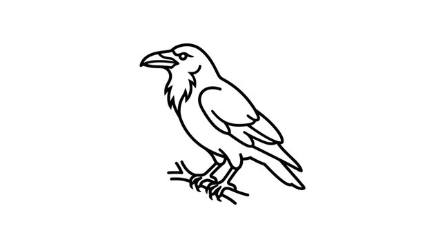 Detailed illustration of a raven bird.