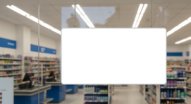 Empty Hanging Store Sign Template for Retail Promotion Design