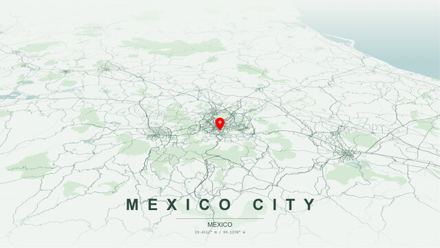 Modern minimalist vector map of Mexico City (CDMX), Mexico. High-quality scalable illustration of Mexico City grid for posters design.