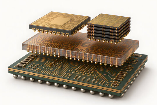 Exploded Semiconductor Package With Stacked Memory Illustration
