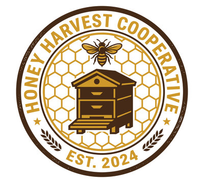 Premium Bee Honey Farming Logo