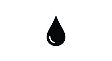 Fototapeta premium Water Drop Silhouette On White Background Minimalist Design