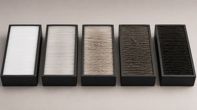 Rectangular air purifier filter life cycle comparison with purifier lifecycle saturation pollution cleaning replacement maintenance environment particulate allergen
