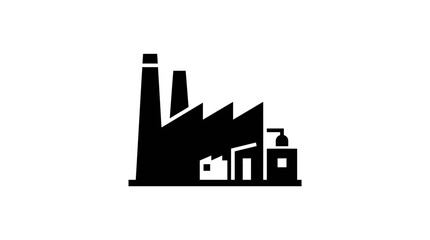 Fototapeta premium Industrial factory building silhouette with smokestacks.