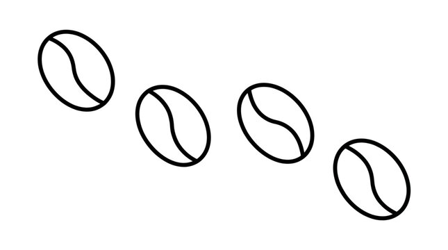 Coffee beans in a line.