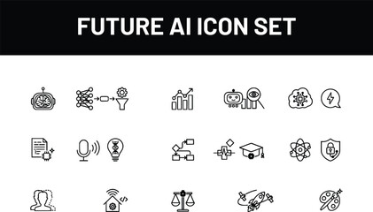 Fototapeta premium Future ai icon set