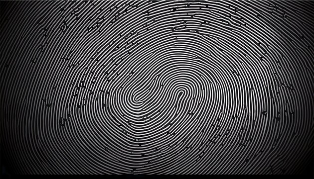 Abstract Fingerprint Pattern Background Of Finger Print Lines Vector Fingerprint Pattern Of Organic Irregular Cells On Black White Background