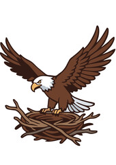 Obraz premium Front View Bald Eagle Mascot Character Standing Vector Illustration