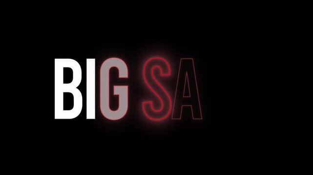 Slow motion digital big sale retail promotion kinetic typography bundle with a collection of 3 unique variants featuring sleek red text and glowing light transition overlay