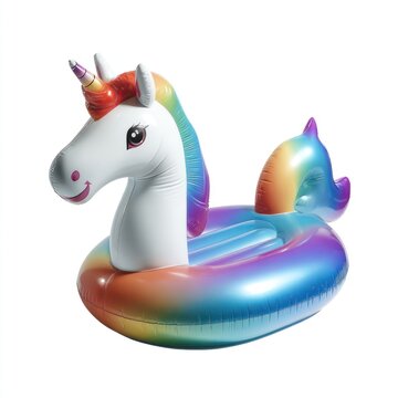 Colorful inflatable unicorn float