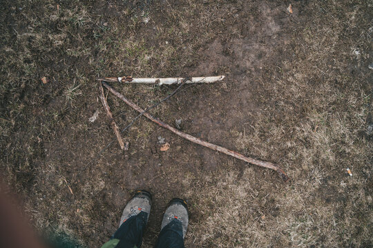 walking on the ground in forest
