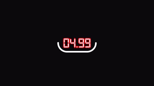Digital Countdown Timer From 10 To 0 Seconds On Black Background 4K