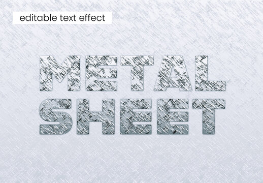Brushed Metal Sheet Editable Text Effect Design Template