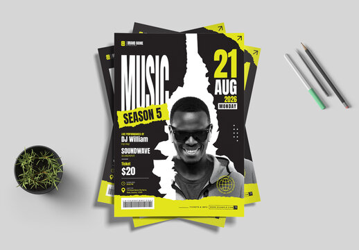 Modern Music Event Flyer Template for DJ Party