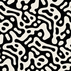 Obraz premium Vector seamless pattern. Modern stylish texture with natural linear grid. Repeating abstract background. Monochrome smooth trellis. Contemporary graphic design.