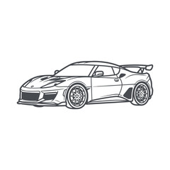 Fototapeta premium Sporty racing car with spoiler.