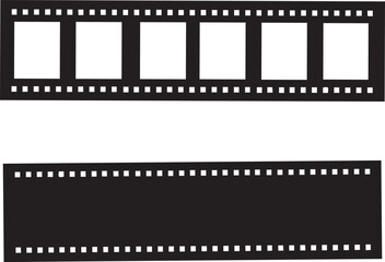 Obraz premium Film strip frame template with empty slots, retro cinema tape, movie reel borders with distressed textures, strips 