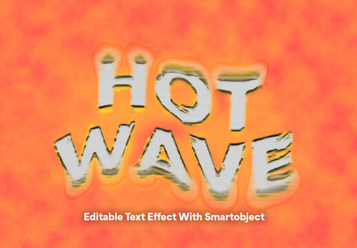 Molten Heatwave Text Effect Template with Editable Smart Object