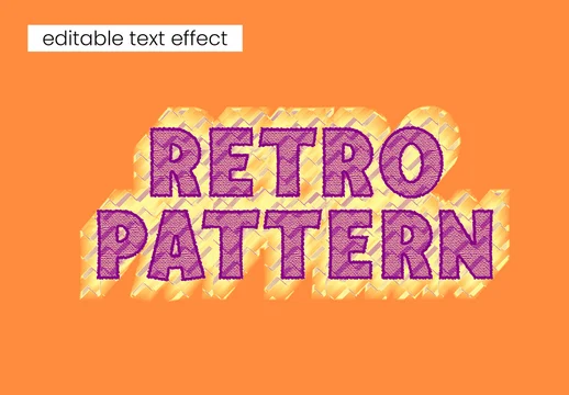 Retro Geometric Editable Text Effect Design Template
