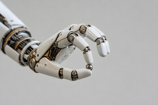 Delicate Robotic Hand Pinching in Studio Macro Light