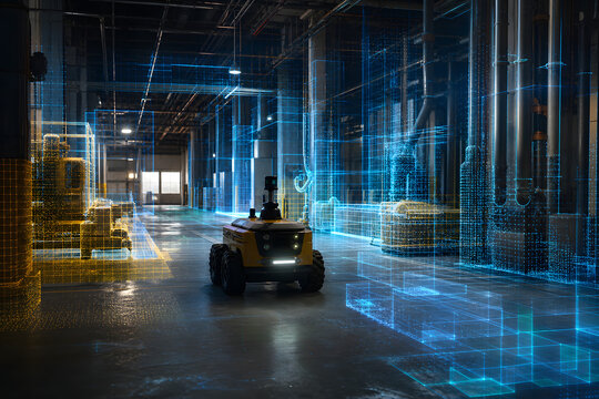 Autonomous robot mapping industrial space in real time