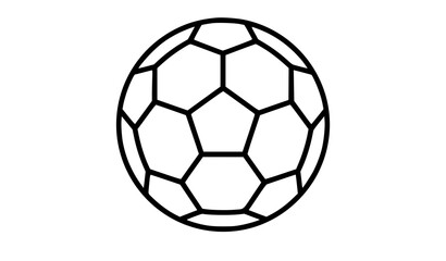 Fototapeta premium Minimal Black and White Football Icon Vector Classic Soccer Ball Outline Symbol Isolated on White Background