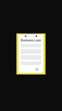 Vertical Business Loan Application Signing Animation with Hand and Pen