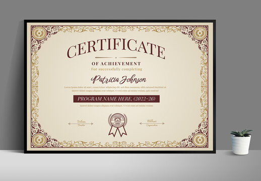 Vintage Employee Award Certificate