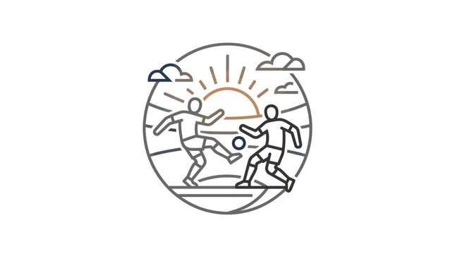 Two athletes running in circular motion.
