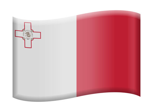 National flag of Malta, Malta flag emoji illustration, vector icon isolated on transparent background