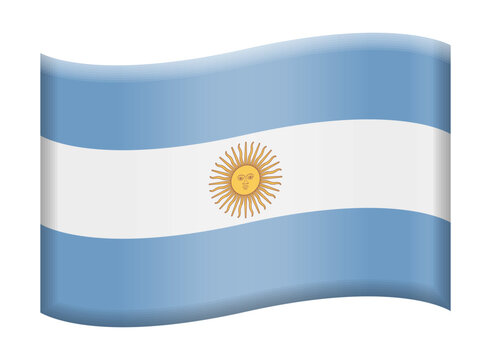 National flag of Argentina, Argentine flag emoji illustration, vector icon isolated on transparent background