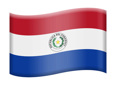 National flag of Paraguay, Paraguayan flag emoji illustration, vector icon isolated on transparent background