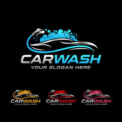 Obraz premium Car Wash logo designs concept vector template